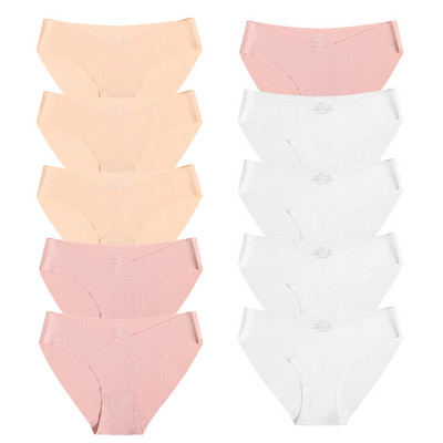 10 gab. Sieviešu zīda biksītes Seksīgas "V" jostasvietas sieviešu apakšbikses 10 gab. Bezšuvju apakšveļa Sieviešu apakšbikses Apakšveļa SL Tangas Jauns