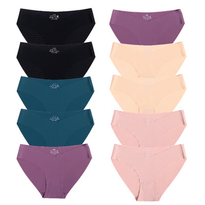 10 gab. Sieviešu zīda biksītes Seksīgas "V" jostasvietas sieviešu apakšbikses 10 gab. Bezšuvju apakšveļa Sieviešu apakšbikses Apakšveļa SL Tangas Jauns