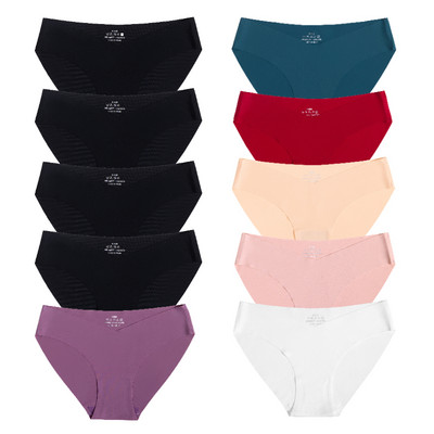 10 gab. Sieviešu zīda biksītes Seksīgas "V" jostasvietas sieviešu apakšbikses 10 gab. Bezšuvju apakšveļa Sieviešu apakšbikses Apakšveļa SL Tangas Jauns