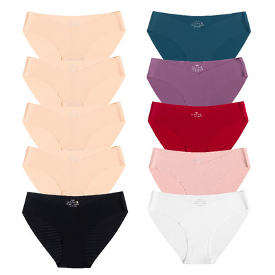 10 gab. Sieviešu zīda biksītes Seksīgas "V" jostasvietas sieviešu apakšbikses 10 gab. Bezšuvju apakšveļa Sieviešu apakšbikses Apakšveļa SL Tangas Jauns