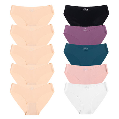 10 gab. Sieviešu zīda biksītes Seksīgas "V" jostasvietas sieviešu apakšbikses 10 gab. Bezšuvju apakšveļa Sieviešu apakšbikses Apakšveļa SL Tangas Jauns