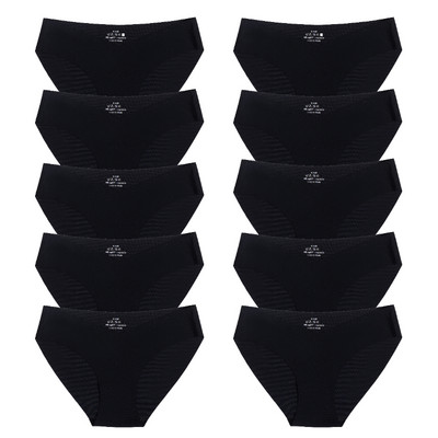 10 gab. Sieviešu zīda biksītes Seksīgas "V" jostasvietas sieviešu apakšbikses 10 gab. Bezšuvju apakšveļa Sieviešu apakšbikses Apakšveļa SL Tangas Jauns