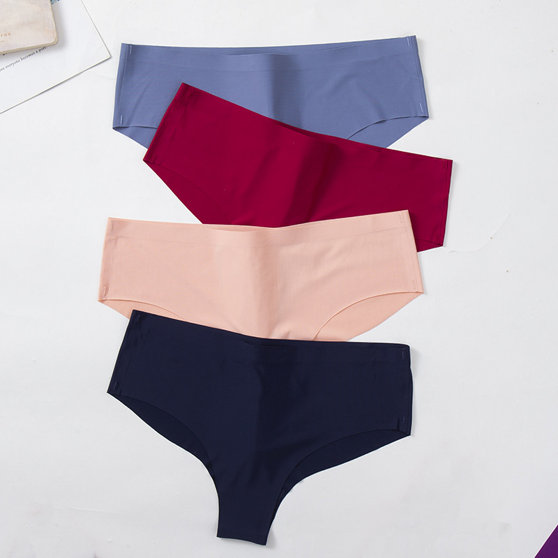 BZEL 3tk Naiste aluspüksid Õmblusteta pesu Solid Ice Silk G-string stringid Hingav naiste aluspesu Sile Mugav Naiste Tanga