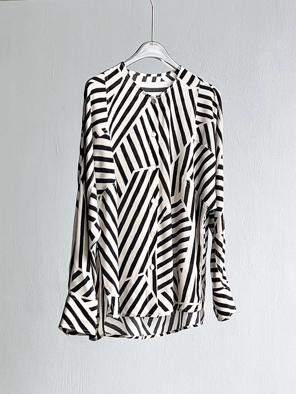 Novodošla ženska Blusa Mujer s trendi printom Elegantna i svestrana ženska košulja s prednjim gumbima savršena za elegantan casual look