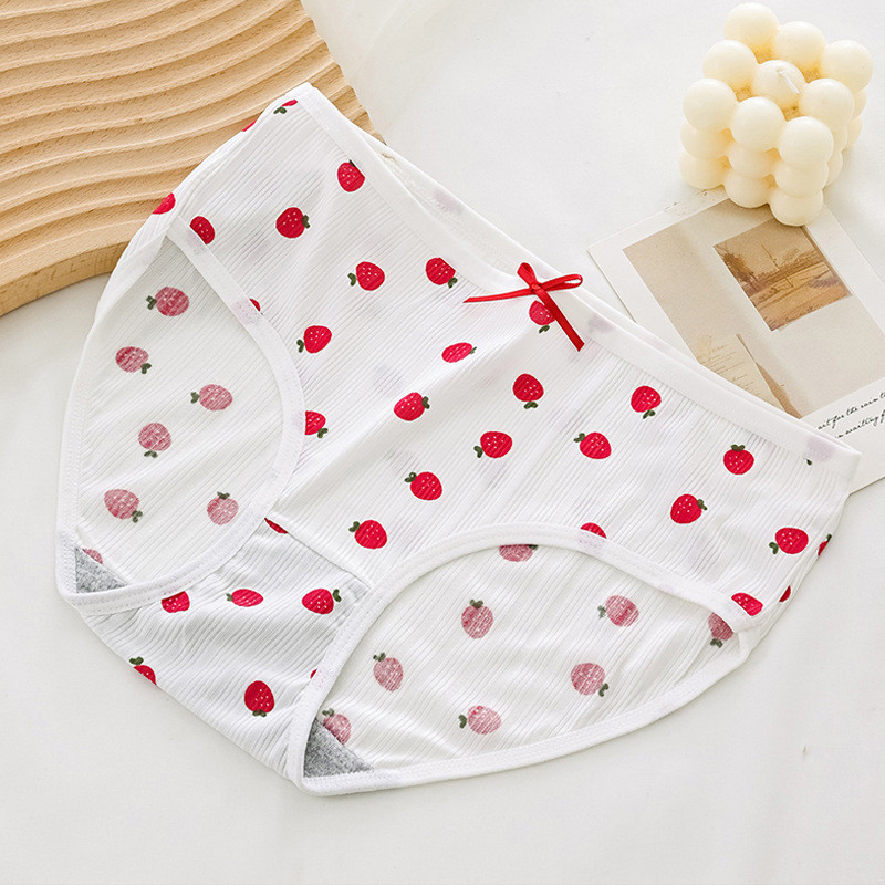 Sieviešu apakšveļa Vidēji jostasvietas Biksītes Bowknot Vidēji Paaugstinātas Biksītes Cute Meitenes Ar ziedu apdruku Ērta apakšveļa Apakšbikses