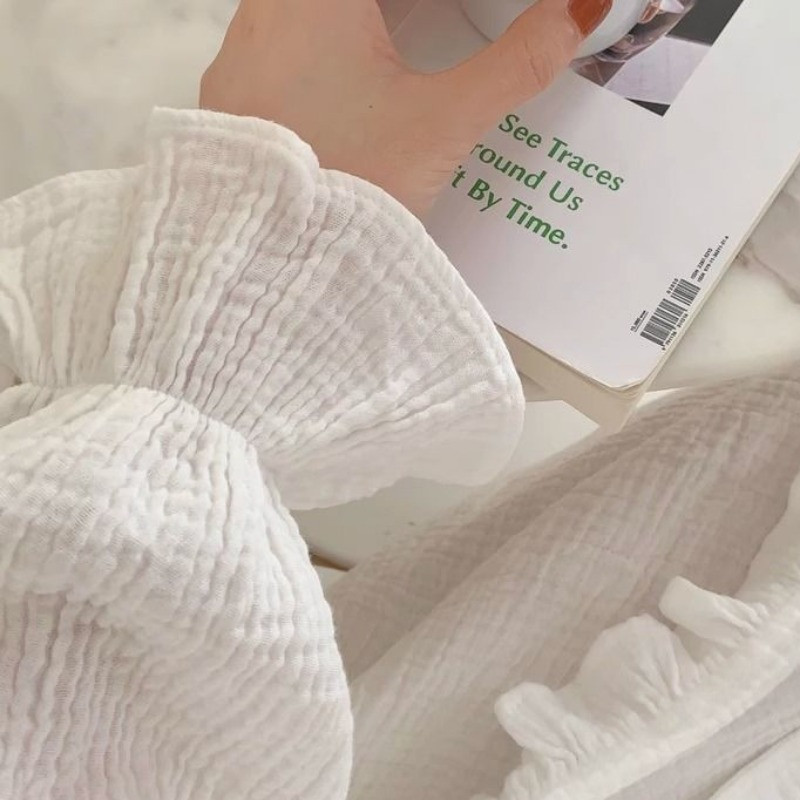 Hosszú ujjú hálóingek Női Elegáns Egyszerű Fodrok Tömör fehér Őszi Új V-nyakú Midi Otthoni Ruha Mujer Puha Hangulatos Lélegző