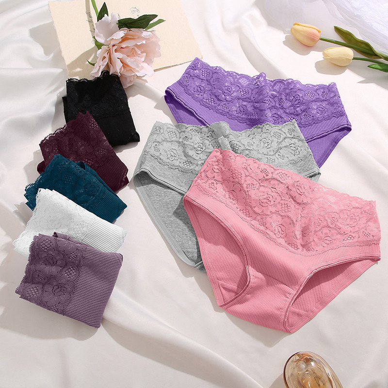 1 gab. Mežģīņu apakšveļa ar augstu vidukli Sieviešu biksītes Sexy Hollow Out Sieviešu biksītes Komforts Elpojošas Biksītes Mīksta Sieviešu apakšveļa S-XL