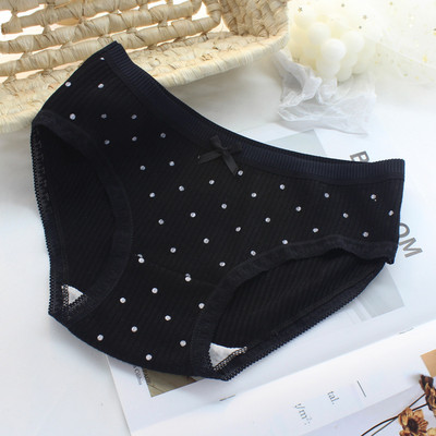 Sieviešu kokvilnas apakšveļa Seksīgas mežģīņu biksītes Modes bantītes Meiteņu biksītes vidus vidukļa bezšuvju svītras apakšbikses sieviešu apakšveļa