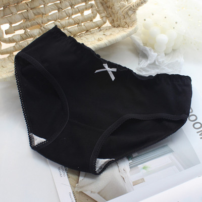 Sieviešu kokvilnas apakšveļa Seksīgas mežģīņu biksītes Modes bantītes Meiteņu biksītes vidus vidukļa bezšuvju svītras apakšbikses sieviešu apakšveļa