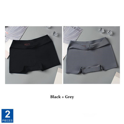 2 tk/pakk Ice Silk õmblusteta aluspesu naiste puuvillane jalgevahe antibakteriaalne bokserpüksid naiste õhukesed turvapüksid