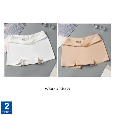 2 tk/pakk Ice Silk õmblusteta aluspesu naiste puuvillane jalgevahe antibakteriaalne bokserpüksid naiste õhukesed turvapüksid