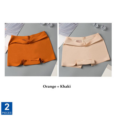 2 tk/pakk Ice Silk õmblusteta aluspesu naiste puuvillane jalgevahe antibakteriaalne bokserpüksid naiste õhukesed turvapüksid