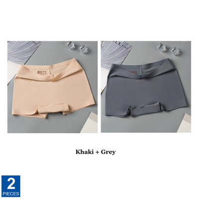 2 tk/pakk Ice Silk õmblusteta aluspesu naiste puuvillane jalgevahe antibakteriaalne bokserpüksid naiste õhukesed turvapüksid