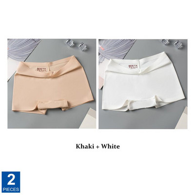 2 tk/pakk Ice Silk õmblusteta aluspesu naiste puuvillane jalgevahe antibakteriaalne bokserpüksid naiste õhukesed turvapüksid