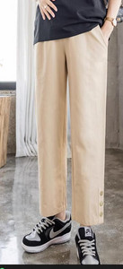 Proljetno-jesenske hlače na trbuščić za trudnice Jednobojne trudničke hlače s visokim strukom do gležnja Elegantne hlače za trudnice