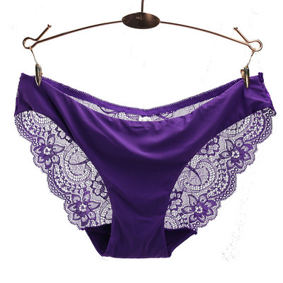 Chiloți pentru femei Dantela Lenjerie sexy transparentă Plus Size S-XXL Slip floral cu talie joasă Lenjerie din plasă de broderie Respirabil