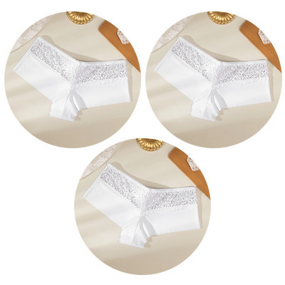 TrowBridge 3PCS Ženske gaćice Meke čipkane bokserice Prozračno donje rublje Udobne kratke hlače za dječake Svileno satensko donje rublje Sportske gaće