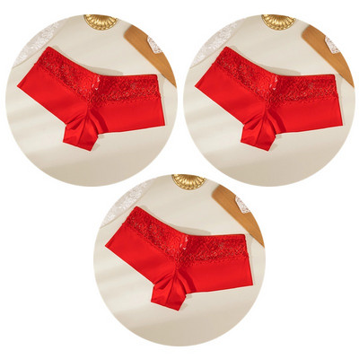 TrowBridge 3PCS Ženske gaćice Meke čipkane bokserice Prozračno donje rublje Udobne kratke hlače za dječake Svileno satensko donje rublje Sportske gaće