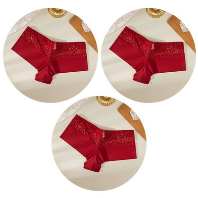 TrowBridge 3PCS Ženske gaćice Meke čipkane bokserice Prozračno donje rublje Udobne kratke hlače za dječake Svileno satensko donje rublje Sportske gaće