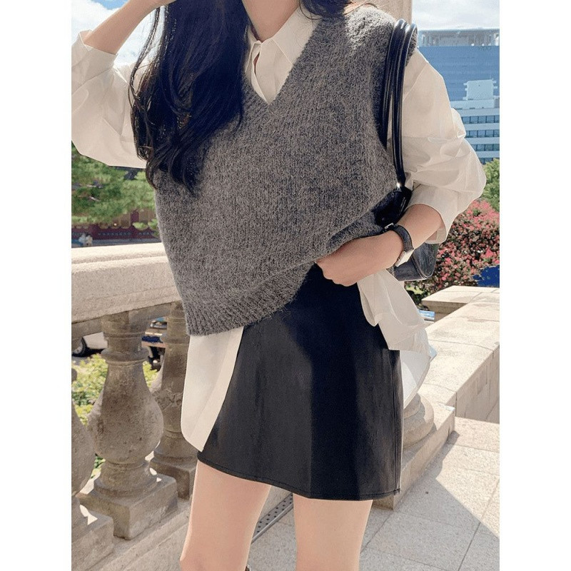 Sieviešu kreklu tops 2022. gada pavasarim un rudenim, jauns brīvs korejiešu stila dizains Sense Niche, daudzpusīgs rietumu stila iekšpuse ar garām piedurknēm S