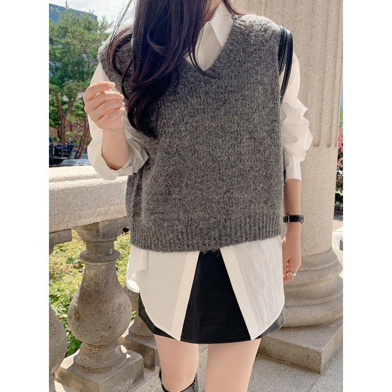 Sieviešu kreklu tops 2022. gada pavasarim un rudenim, jauns brīvs korejiešu stila dizains Sense Niche, daudzpusīgs rietumu stila iekšpuse ar garām piedurknēm S