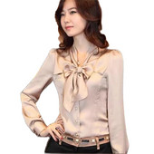 Sieviešu blūze ar pilnām piedurknēm Sieviešu jaka šifona krekli ar vienrindu topi Pavasara un rudens karstā izpārdošana