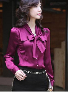 Sieviešu blūze ar pilnām piedurknēm Sieviešu jaka šifona krekli ar vienrindu topi Pavasara un rudens karstā izpārdošana