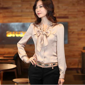 Sieviešu blūze ar pilnām piedurknēm Sieviešu jaka šifona krekli ar vienrindu topi Pavasara un rudens karstā izpārdošana