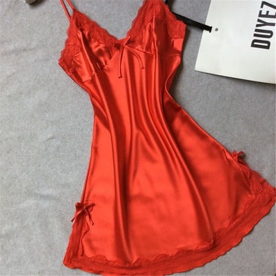 Szexi hálóruha Lady Szexi selyem szatén éjszakai ruha V-nyakú hálóing nagy méretű hálóing csipkés hálóruha női hálóing hölgyeknek