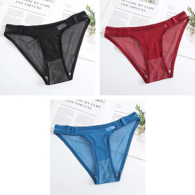 Chiloți sexy pentru femei Tanga confortabilă G-string transparentă de culoare solidă Lenjerie feminină Lenjerie SML