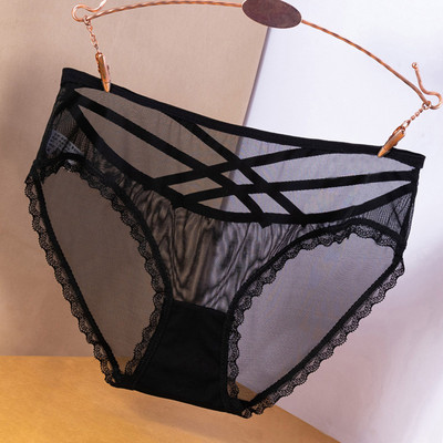 Sieviešu seksīgas melnas mežģīņu apakšbiksītes ar augstu vidukli Liela izmēra biksītes sievietēm Traceless Temptation Izšūšana Sieviešu apakšveļa