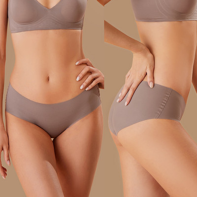 FINETOO bezšuvju sieviešu ledus zīda biksītes ar augstu elastīgu sēžamvietu apakšveļa S-XL apakšveļa Sexy Biksītes ar augstu vidukli Apakšbikses