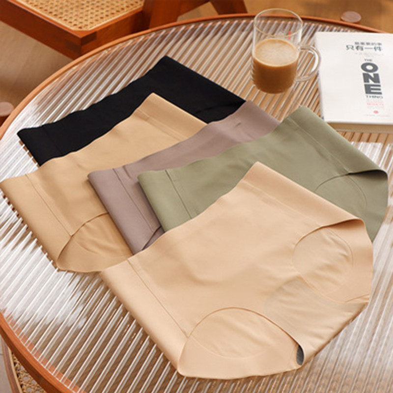 FINETOO bezšuvju sieviešu ledus zīda biksītes ar augstu elastīgu sēžamvietu apakšveļa S-XL apakšveļa Sexy Biksītes ar augstu vidukli Apakšbikses