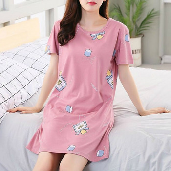 Нощници Дамски щампи Стилни Популярни 3XL Свободни карикатури Kawaii Корейски стил Chic Спално облекло за свободното време Дамски сладки спални ризи