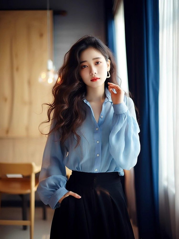 Ljubičaste ženske majice na kopčanje, široke dugih rukava s printom Ljetna ženska košulja i bluza od šifona Ulična odjeća Elegantna mladenačka