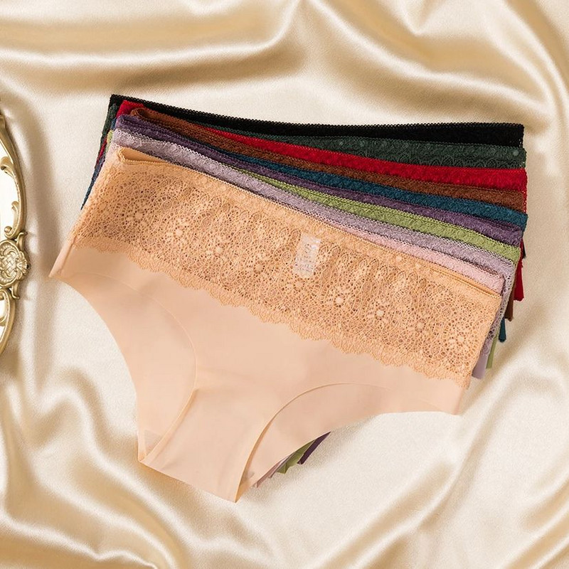 WarmSteps naiste õmblusteta püksid Ice siidist pitsist aluspesu naistele Solid Stain siidist pesu Intiamtes aluspüksid püksid SL