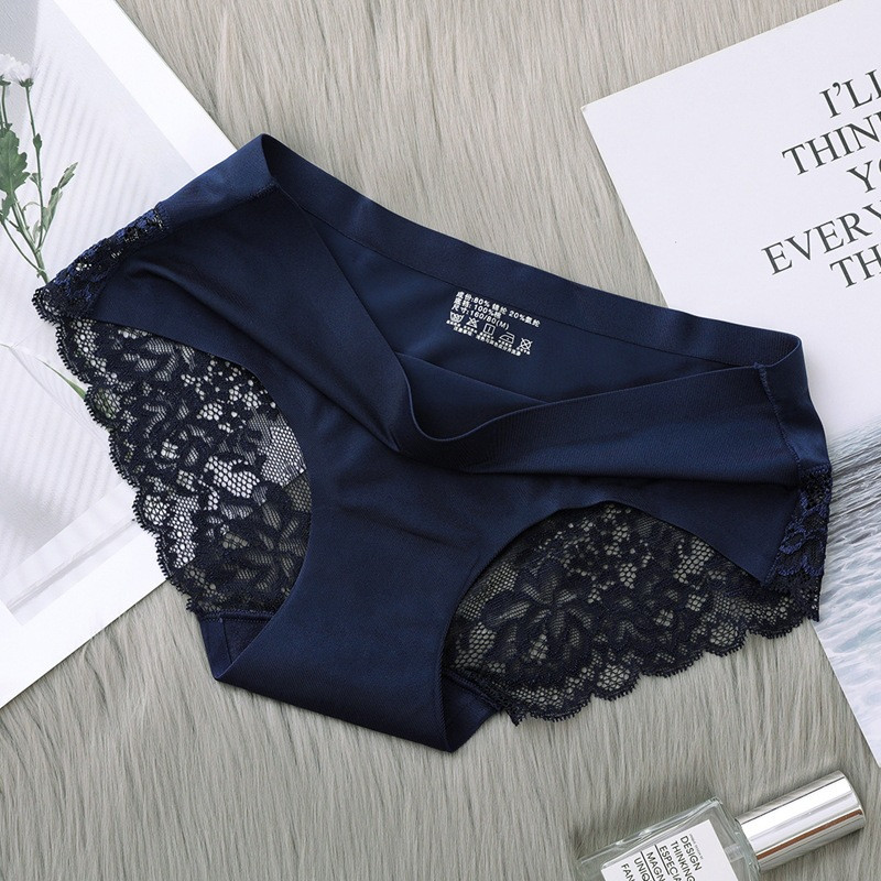 Női bugyi Puha fehérnemű női derékközépig érő jégselyem bugyi női szexi varrat nélküli fehérnemű Alsónadrág intim alsónadrág