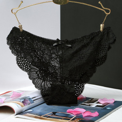 BANNIROU 1kom seksi čipkane prozirne gaćice donje rublje za žene Ženske gaćice niskog struka s mašnom Žensko donje rublje Intimates