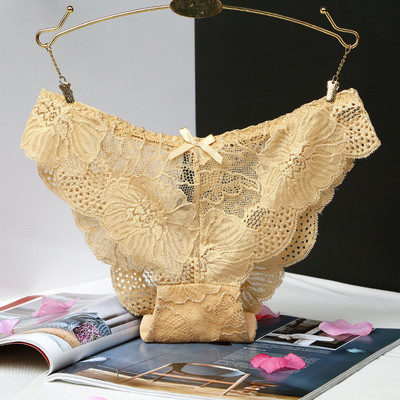 BANNIROU 1kom seksi čipkane prozirne gaćice donje rublje za žene Ženske gaćice niskog struka s mašnom Žensko donje rublje Intimates