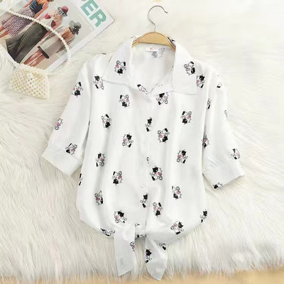 Polikróm női blúz ing Nyári ünnep bő, rövid ujjú, alkalmi felsők és új, nagyméretű blúzok Női bluz 4xl felsők