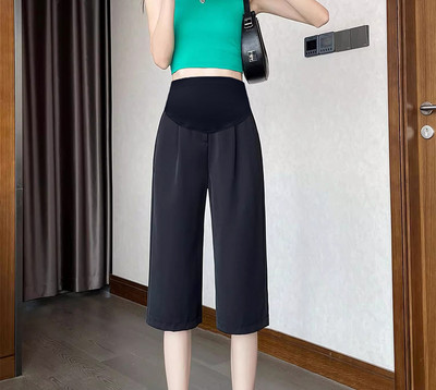 Suvemood Rasedate puuvillased linased püksid õhukesed kõrge vöökohaga püksid rase naine kärbitud püksid rasedus Capris pidulikud püksid