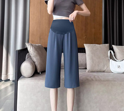 Suvemood Rasedate puuvillased linased püksid õhukesed kõrge vöökohaga püksid rase naine kärbitud püksid rasedus Capris pidulikud püksid