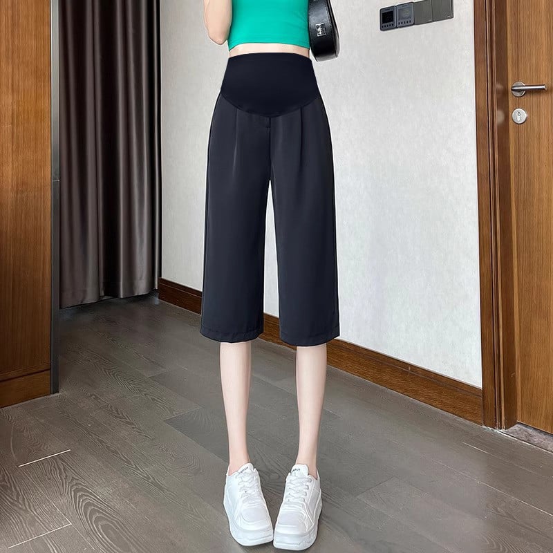 Suvemood Rasedate puuvillased linased püksid õhukesed kõrge vöökohaga püksid rase naine kärbitud püksid rasedus Capris pidulikud püksid