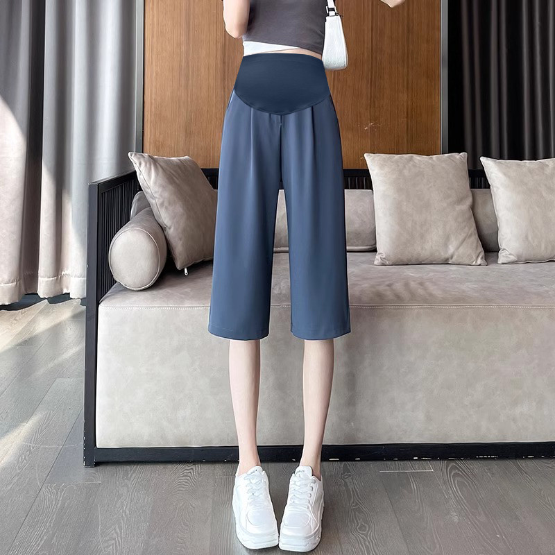 Suvemood Rasedate puuvillased linased püksid õhukesed kõrge vöökohaga püksid rase naine kärbitud püksid rasedus Capris pidulikud püksid