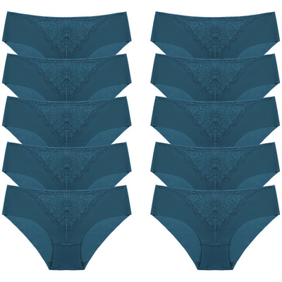 BZEL 10 tk/komplekt naiste aluspüksid peen, magus pits aluspesu Seksikas pesu siidist satiinist püksikud, mugav hingav aluspüks