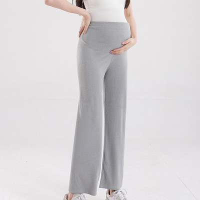Hlače za trudnice Široki labavi elastični struk Hlače za trbuh Odjeća za trudnice Ležerne trudničke ravne hlače Proljetne trudničke