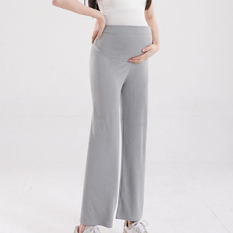 Hlače za trudnice Široki labavi elastični struk Hlače za trbuh Odjeća za trudnice Ležerne trudničke ravne hlače Proljetne trudničke