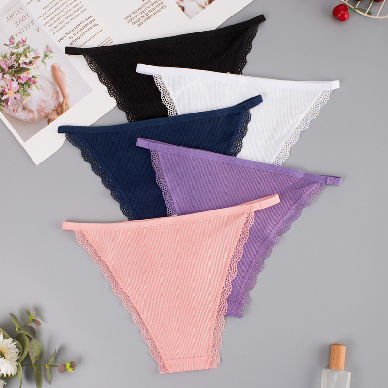 Seksikad pitsist puuvillased püksid naiste ühevärvilised mugavad aluspüksid naiste pehme aluspesu hingav intiimpesu aluspüksid