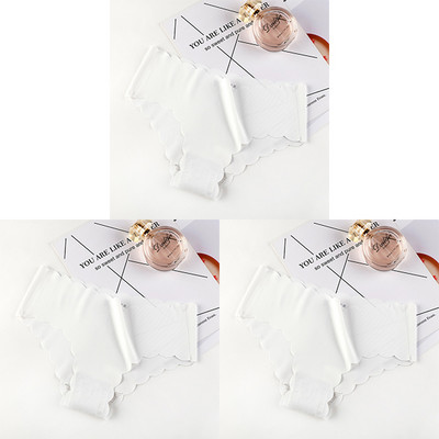 3Pcs/Set Bešavno donje rublje Ženske svilene jednobojne gaćice Ženske gaćice s volanima Gaćice za djevojčice Glatke gaćice Bragas