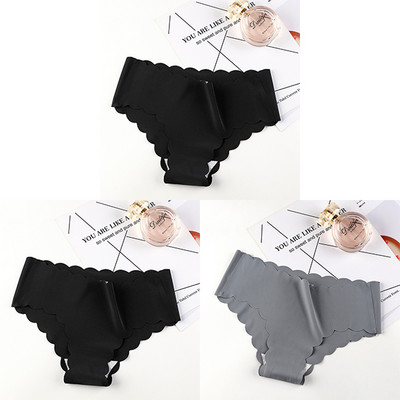 3Pcs/Set Bešavno donje rublje Ženske svilene jednobojne gaćice Ženske gaćice s volanima Gaćice za djevojčice Glatke gaćice Bragas